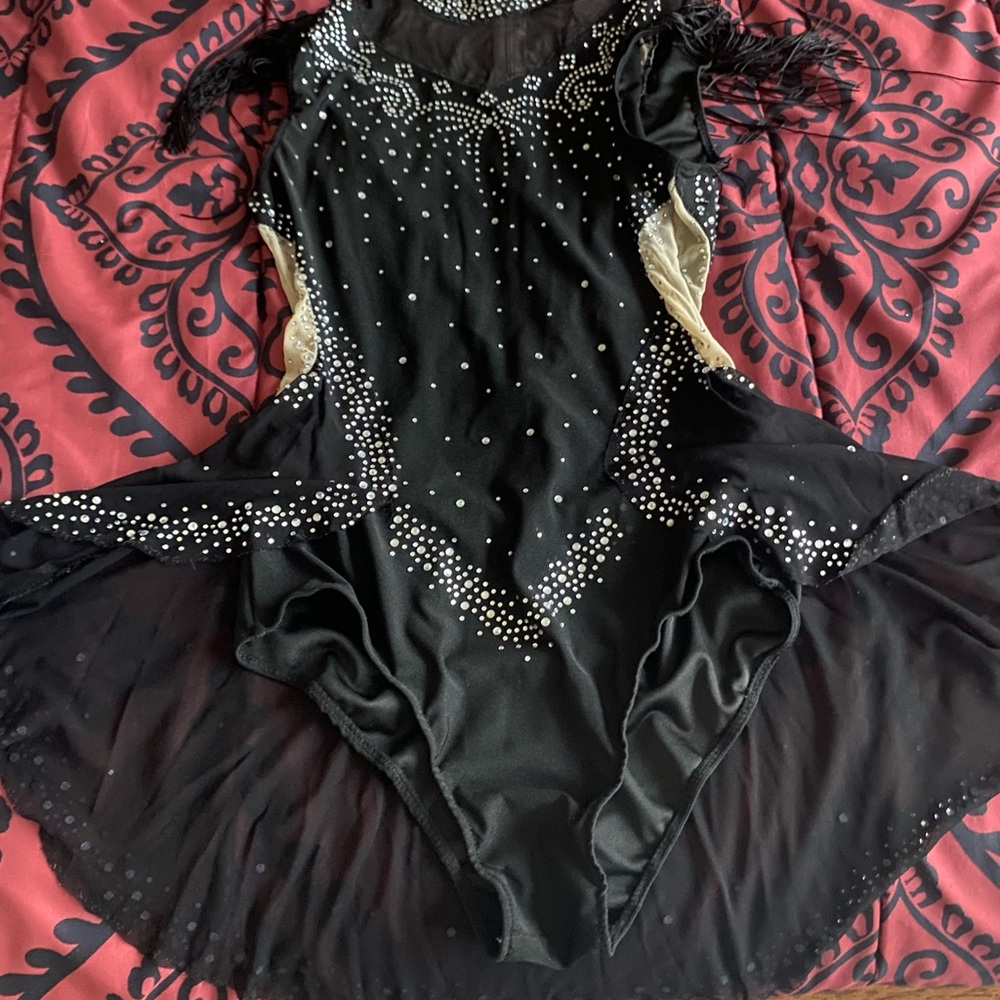 Black Embellished Dance Costume